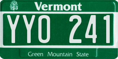 VT license plate YYO241