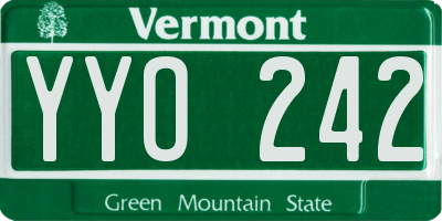 VT license plate YYO242