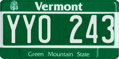 VT license plate YYO243
