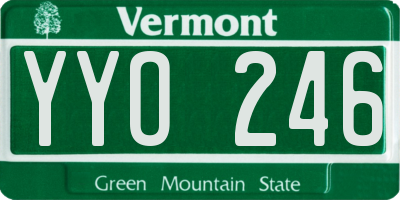 VT license plate YYO246