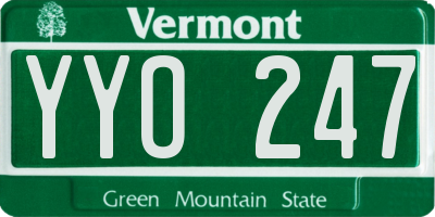 VT license plate YYO247