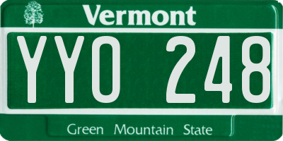 VT license plate YYO248