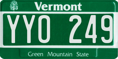 VT license plate YYO249