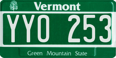 VT license plate YYO253