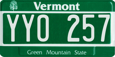 VT license plate YYO257