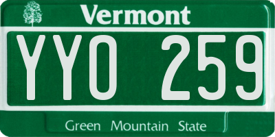 VT license plate YYO259