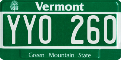 VT license plate YYO260