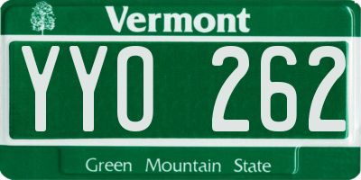 VT license plate YYO262