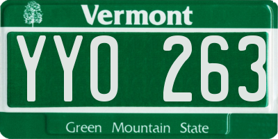 VT license plate YYO263