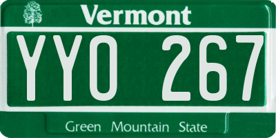 VT license plate YYO267