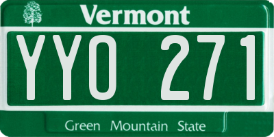 VT license plate YYO271