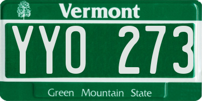 VT license plate YYO273