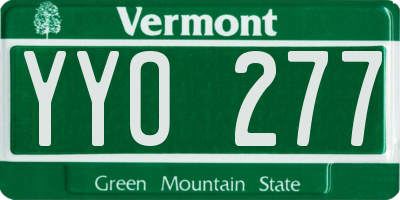 VT license plate YYO277