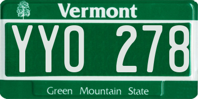 VT license plate YYO278