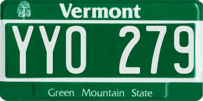 VT license plate YYO279