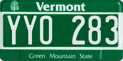 VT license plate YYO283