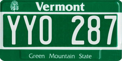 VT license plate YYO287
