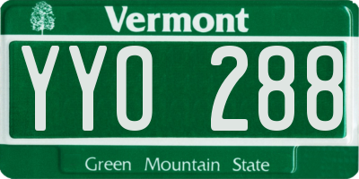 VT license plate YYO288