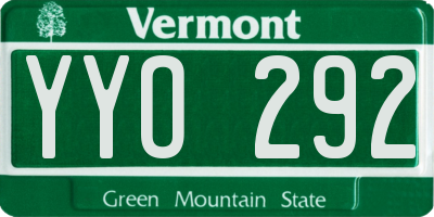 VT license plate YYO292