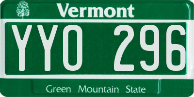 VT license plate YYO296