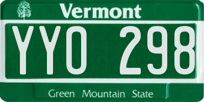 VT license plate YYO298