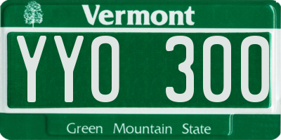 VT license plate YYO300