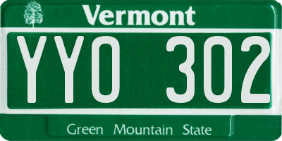 VT license plate YYO302