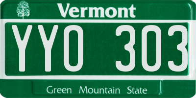 VT license plate YYO303