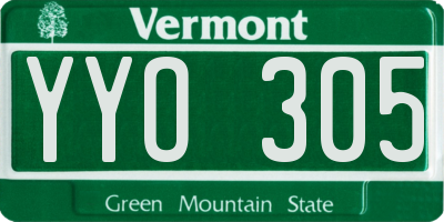 VT license plate YYO305