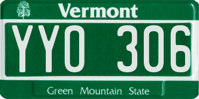 VT license plate YYO306