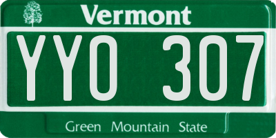 VT license plate YYO307