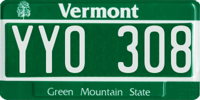 VT license plate YYO308