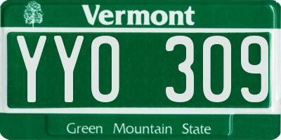 VT license plate YYO309