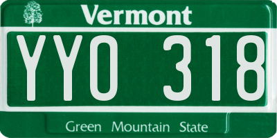 VT license plate YYO318