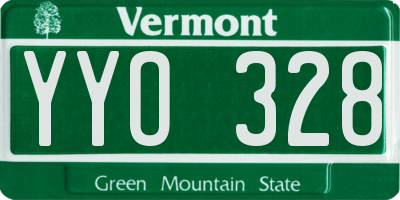 VT license plate YYO328