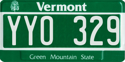 VT license plate YYO329