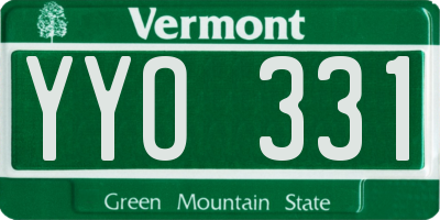 VT license plate YYO331