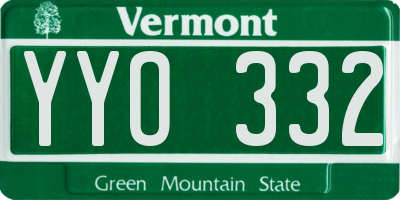 VT license plate YYO332