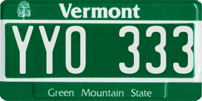 VT license plate YYO333