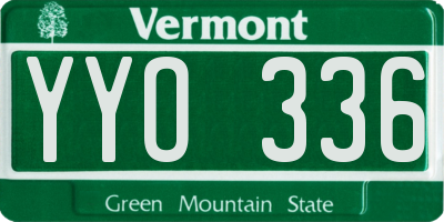 VT license plate YYO336