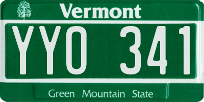VT license plate YYO341