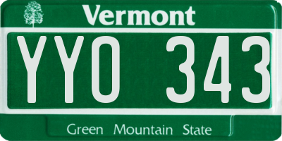 VT license plate YYO343