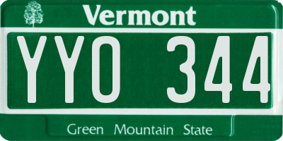 VT license plate YYO344