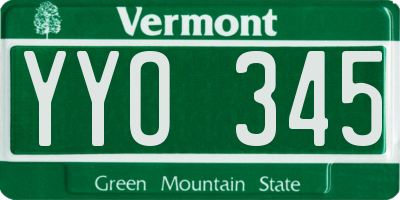 VT license plate YYO345