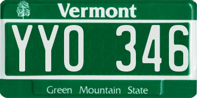 VT license plate YYO346