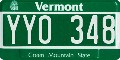 VT license plate YYO348