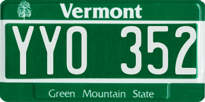 VT license plate YYO352