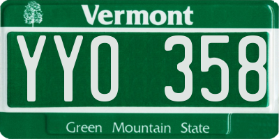 VT license plate YYO358