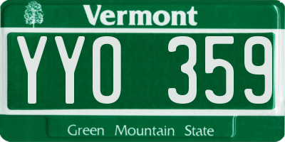 VT license plate YYO359