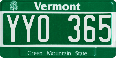 VT license plate YYO365